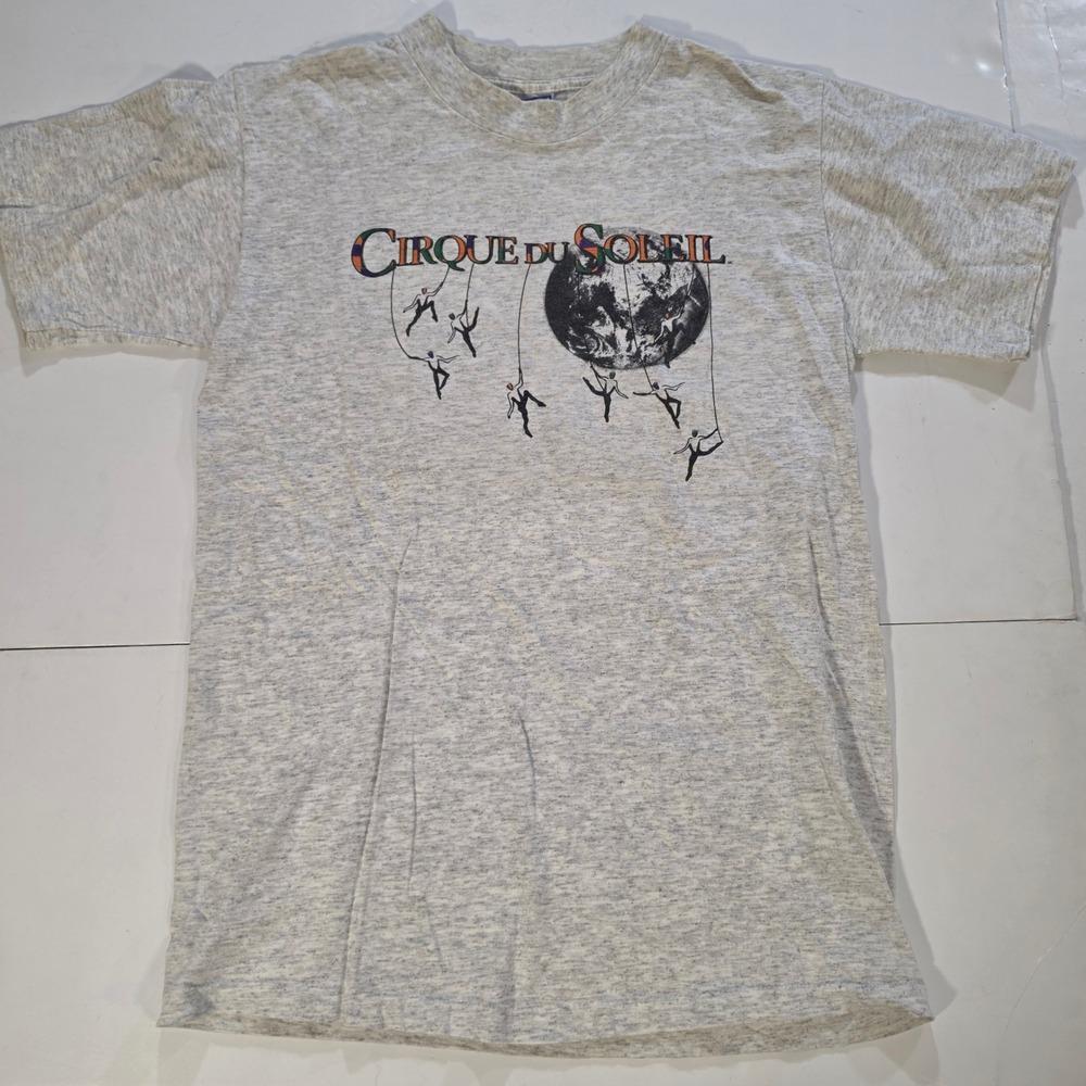 Vintage Cirque Du Soleil T Shirt Gray Graphic All Sport Proweight USA Made Med